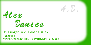 alex danics business card